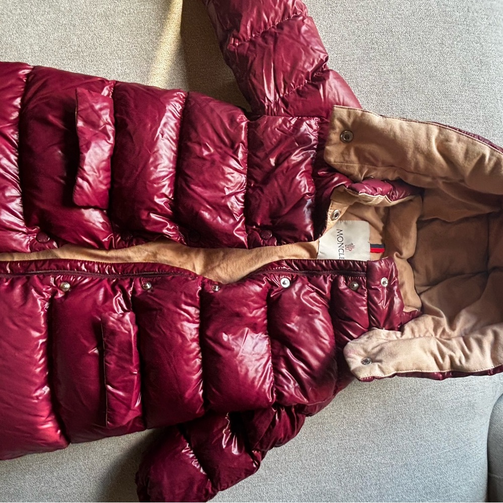 Moncler Kids Burgundy Puffer Jacket